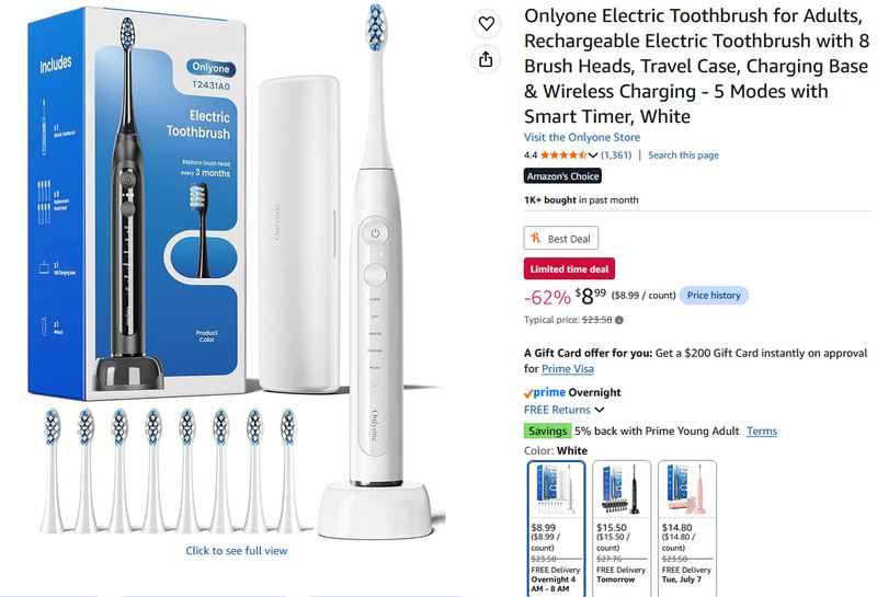 $9 Electric Toothbrush Set