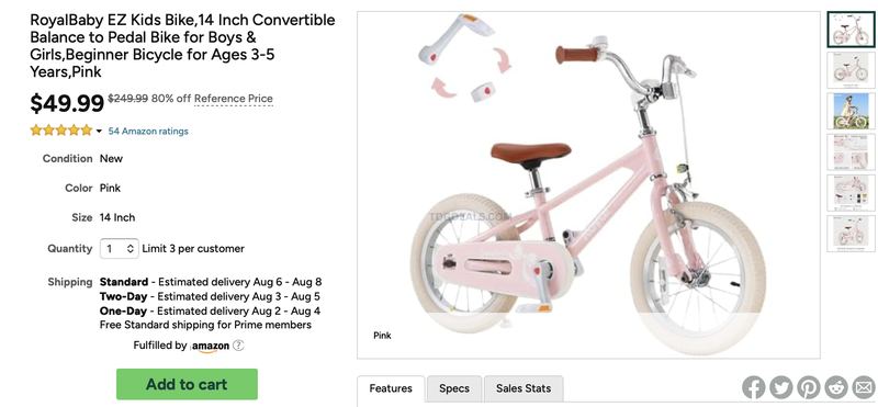 $249.99 ROYALBABY EZ 14" KIDS BIKE FOR $49.99