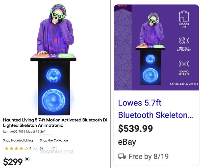 HALLOWEEN DJ SKELETON @ LOWE'S