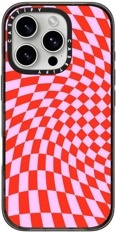 CASETiFY - Impact Case with MagSafe for Apple iPhone 16 Pro - Strawberry Checkers
