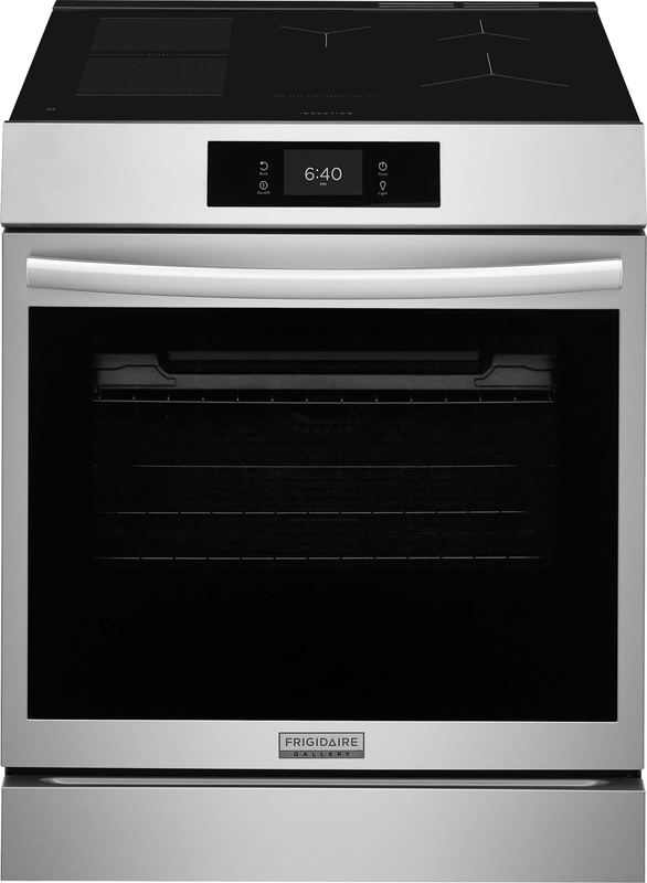 Frigidaire - Gallery 30 in. Wide 5 elements 6.2 Cu. Ft. Slide-In Electric Induction Range with Stone-Baked Pizza and 15+ Ways to Cook - Stainless Steel