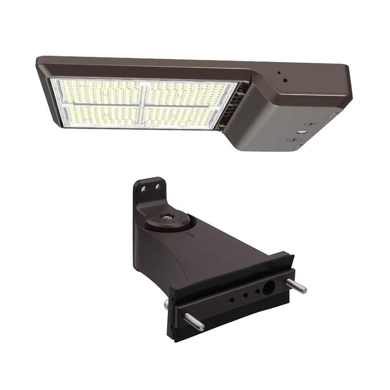 ETI LIGHTING - 1000-Watt Equivalent Integrated LED Bronze Area Light Straight Arm Mount Kit TYPE 3 24000-43500lms Adjust Lumens CCT