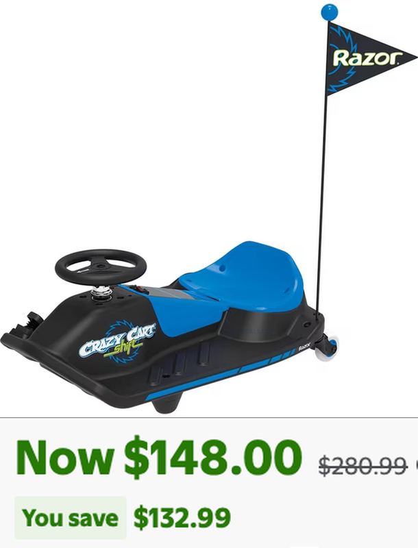 $148 RAZOR CRAZY CART SHIFT