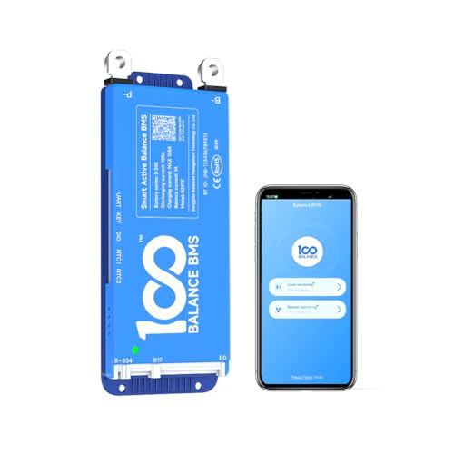 100BALANCE BMS 100A Active Balance 1A 8S-24S Build in Bluetooth Cell Balancing Smart PCB Battery Protection Board for Li-ion/Lifpo4/LTO Lithium Battery Pack