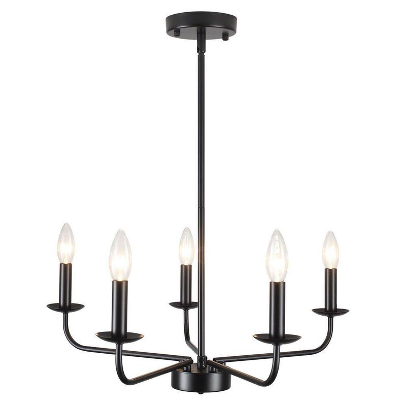 ZJVAIVE - 5 Light Black Traditional Empire Chandelier for Living Room Bedroom No Bulbs Included