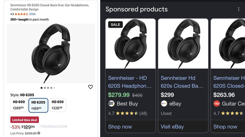 $189.94 Sennheiser HD 620S Closed-Back Audiophile Headphones on Amazon