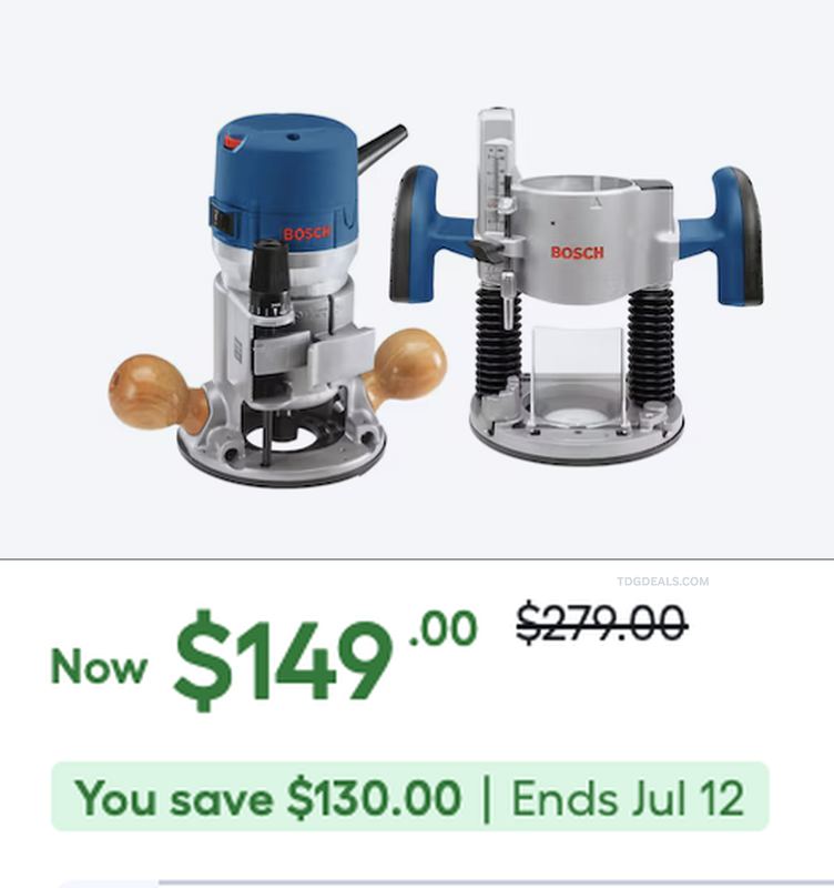 $149 BOSCH COMBO ROUTER KIT 🛠️