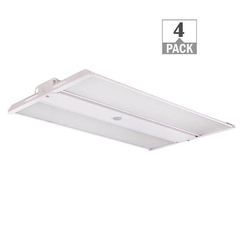 ETI LIGHTING - 4-Pack 2 ft. 400-Watt Equivalent Thin Profile LED Dimmable White High Bay Light 4000K 5000K 31500LM Workshop Garage