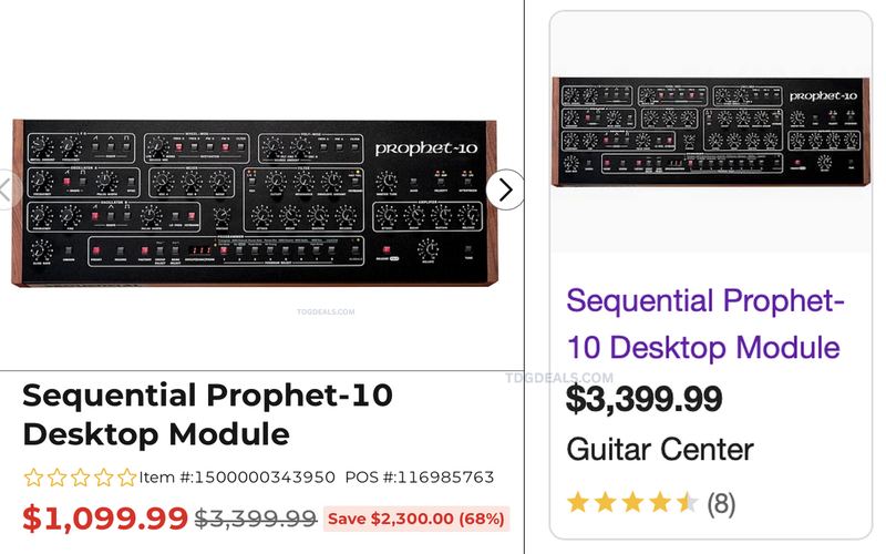 $3,399.99 SEQUENTIAL PROPHET-10 DESKTOP MODULE NOW $1,099.99 👀