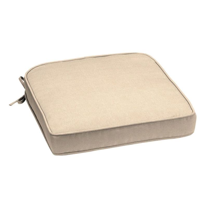 Hampton Bay - 20 in. W x 20 in. D CushionGuard Square Outdoor Patio Seat Pad Cushion in Putty