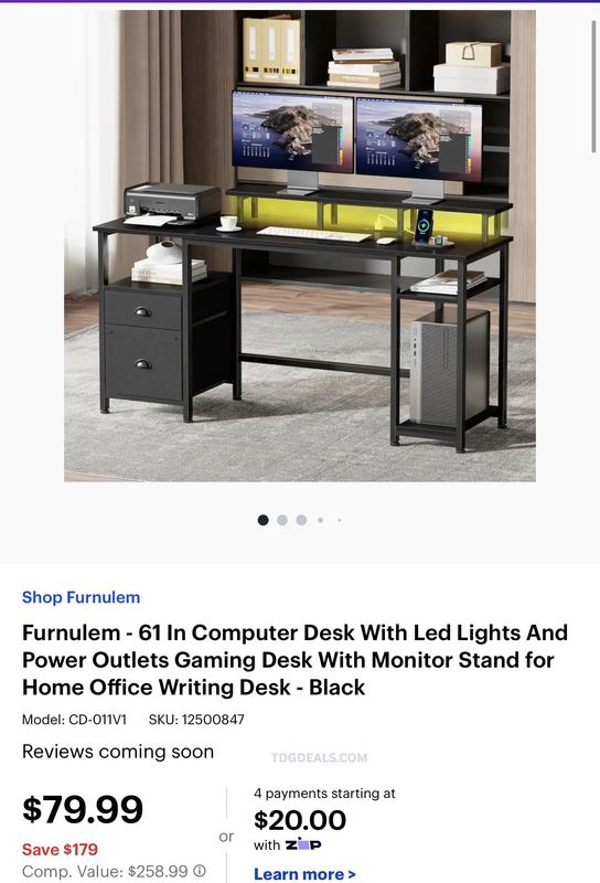 $259 GAMING DESK FOR $80