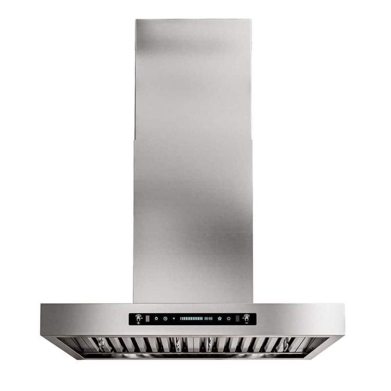Airmeet - 30 in. 900 CFM Ducted Wall Mount Downdraft System in Stainless 4 Speed Gesture Control , Touch and Remote
