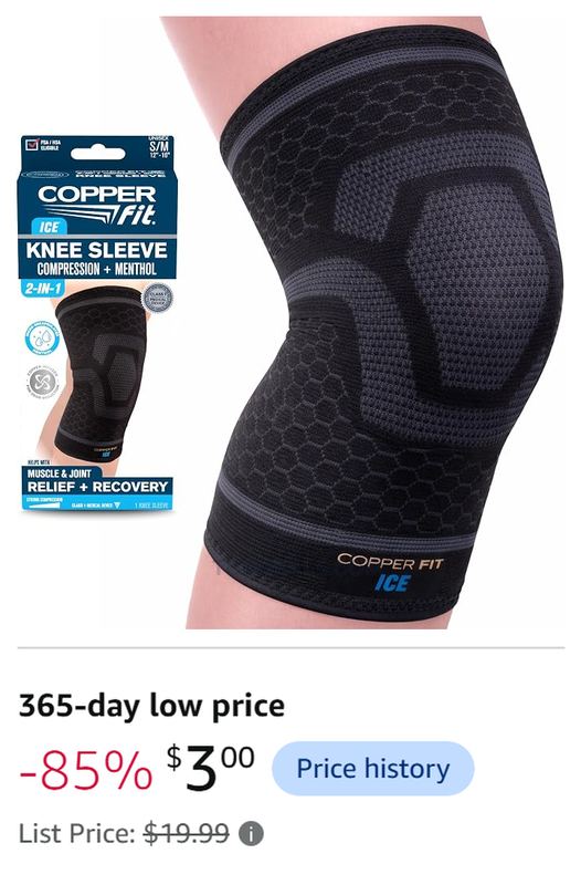 COPPER FIT KNEE SLEEVE ONLY $3 🚨