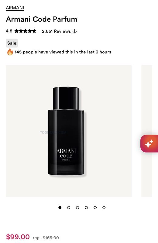 $100 Armani Code Parfum