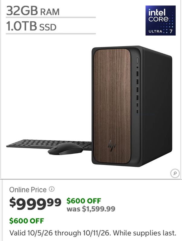 $600 OFF HP OMNIDESK DESKTOP AT COSTCO, NOW $999.99