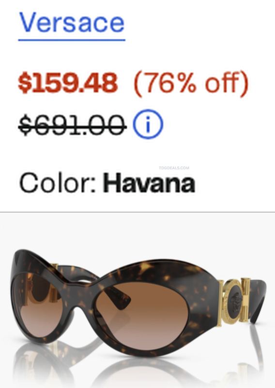 $159.48 VERSACE 58MM IRREGULAR SUNGLASSES