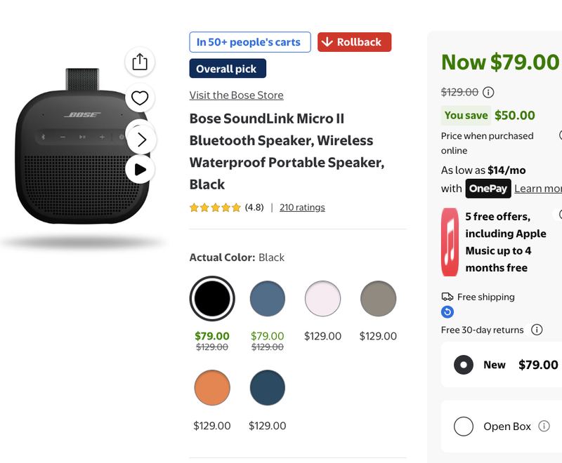 $129 - Bose SoundLink Micro II🔉