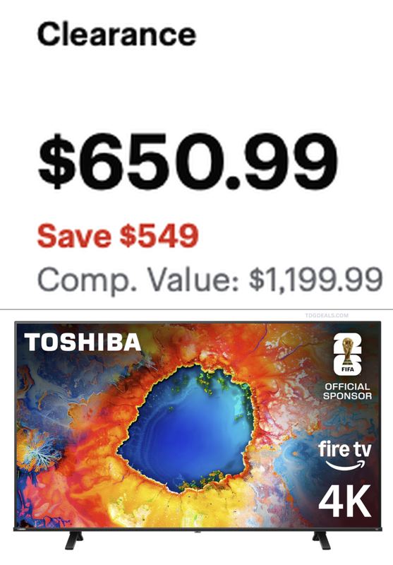 $650.99 TOSHIBA 85" C350 4K FIRE TV @ BEST BUY