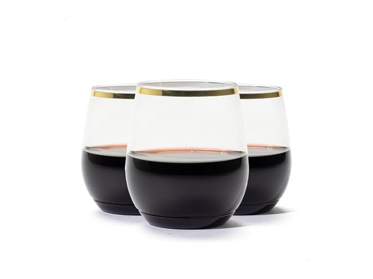 TOSSWARE POP Gold Rim 14oz Vino SET OF 12