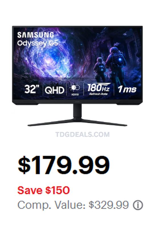 32" QHD 180HZ MONITOR $179.99 ⚡