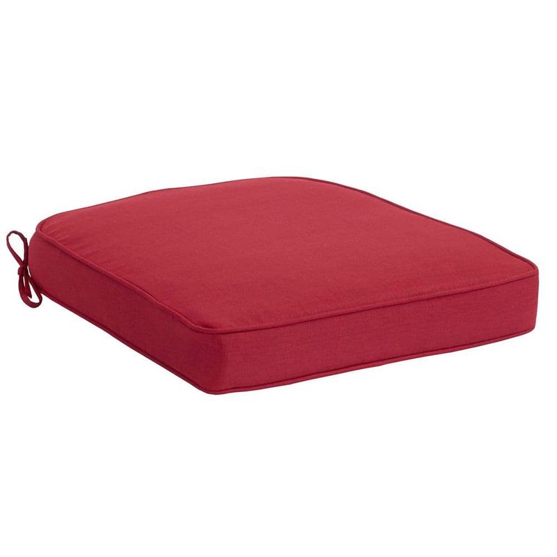Hampton Bay - 20 in. W x 20 in. D CushionGuard Square Outdoor Patio Seat Pad Cushion in Chili