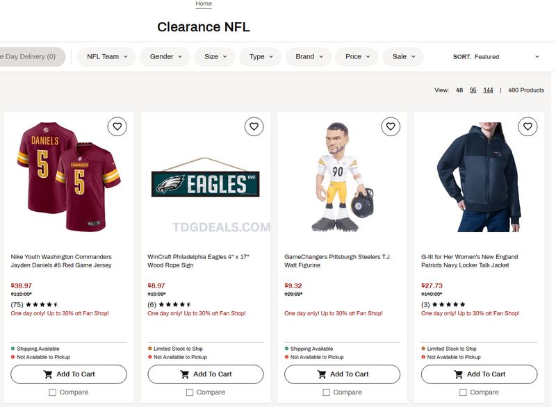 NFL GEAR DEALS