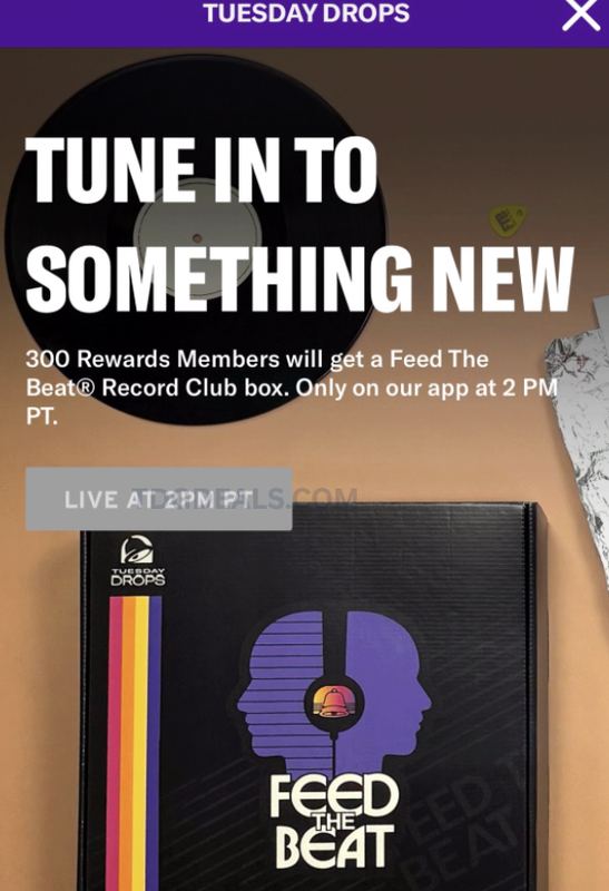 FREE TACO BELL "FEED THE BEAT" RECORD CLUB BOX