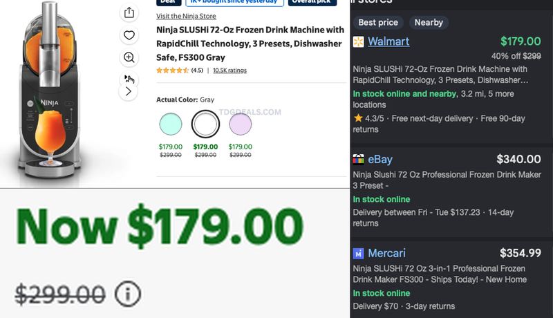 NINJA SLUSHI 72-OZ DROPPED TO $179 @ WALMART 🔥