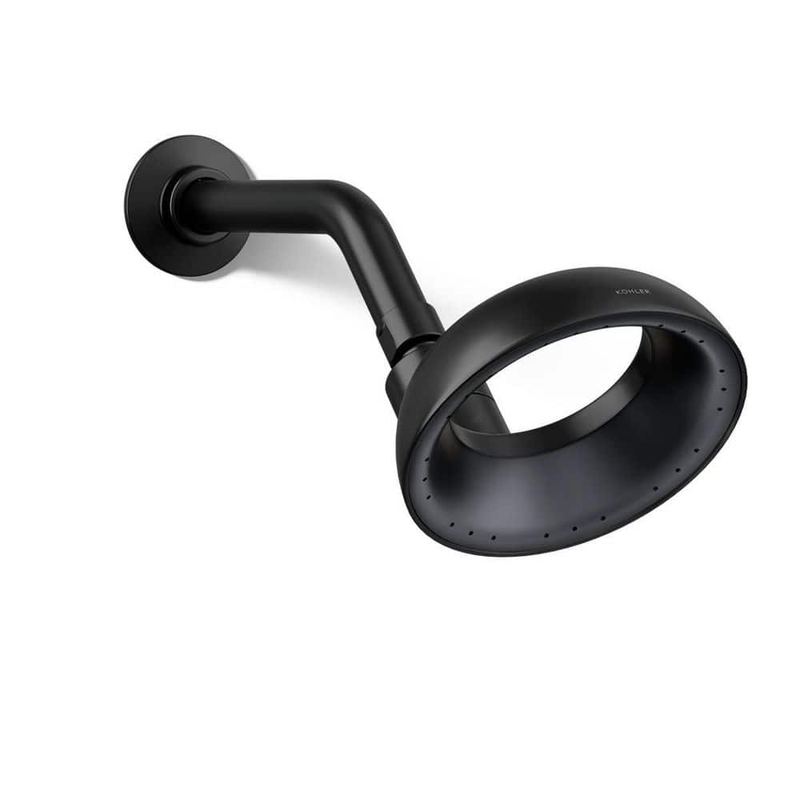 KOHLER - Statement VES 1-Spray Patterns with 1.5 GPM 6 in. Wall Mount Fixed Shower Head in Matte Black