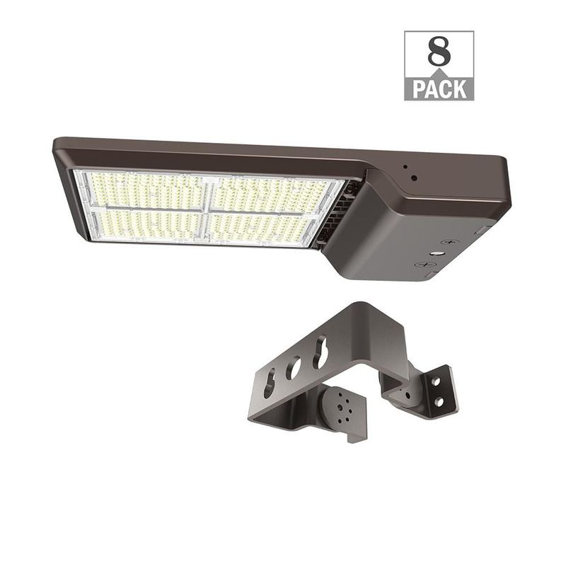 ETI LIGHTING - 1000-Watt Equivalent Integrated LED Bronze Area Light with Trunnion Mount Kit TYPE 3 Adjustable Lumens and CCT (8-Pack)