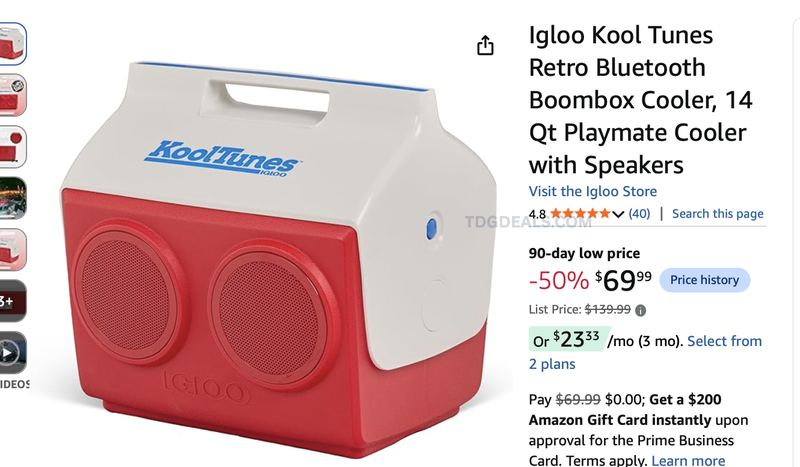 $139.99 IGLOO KOOL TUNES FOR $69.99