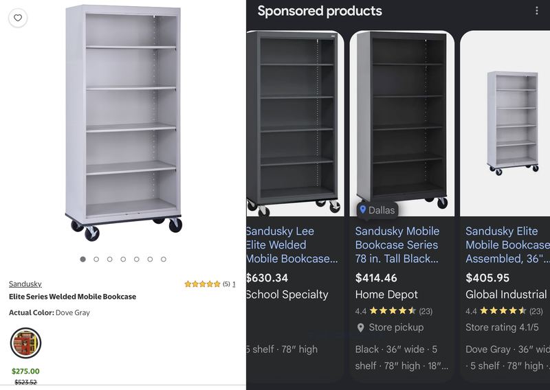 🚨 MOBILE STEEL BOOKCASE DEAL!