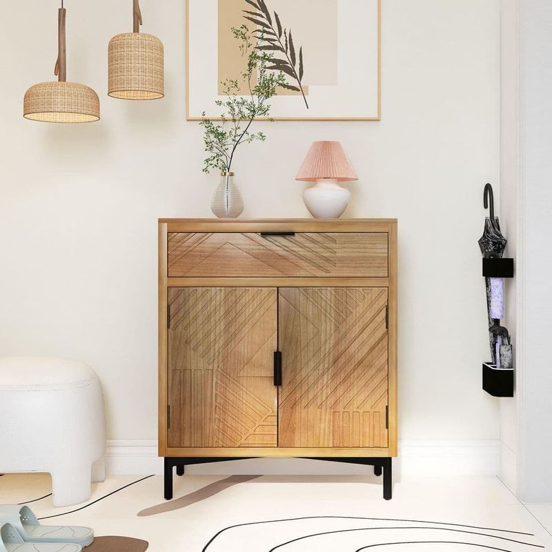 Boosicavelly - 32 in. W x 14 in. D x 32 in. H Natural Brown Linen Cabinet