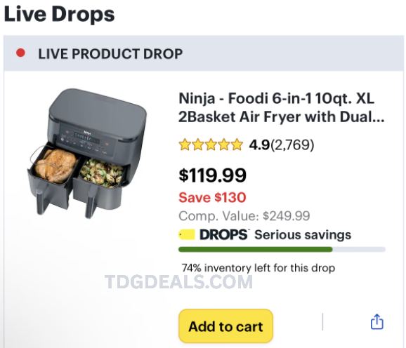 APP ONLY @ BEST BUY - NINJA AIR FRYER