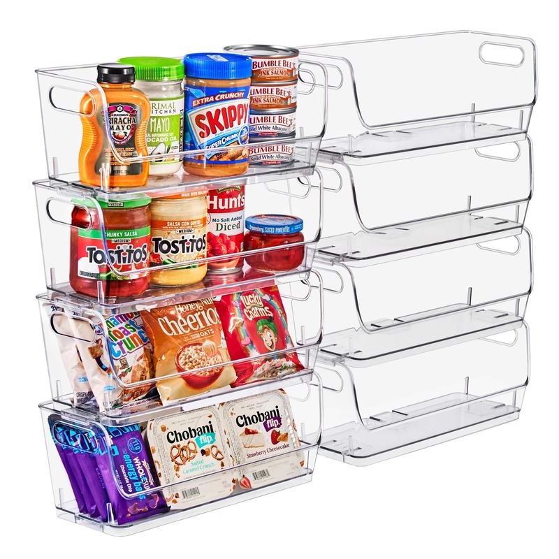 Sorbus - Stackable Storage Bins Open Front, Clear Stackable Storage Bins, Pantry Bins for Storage and Organization