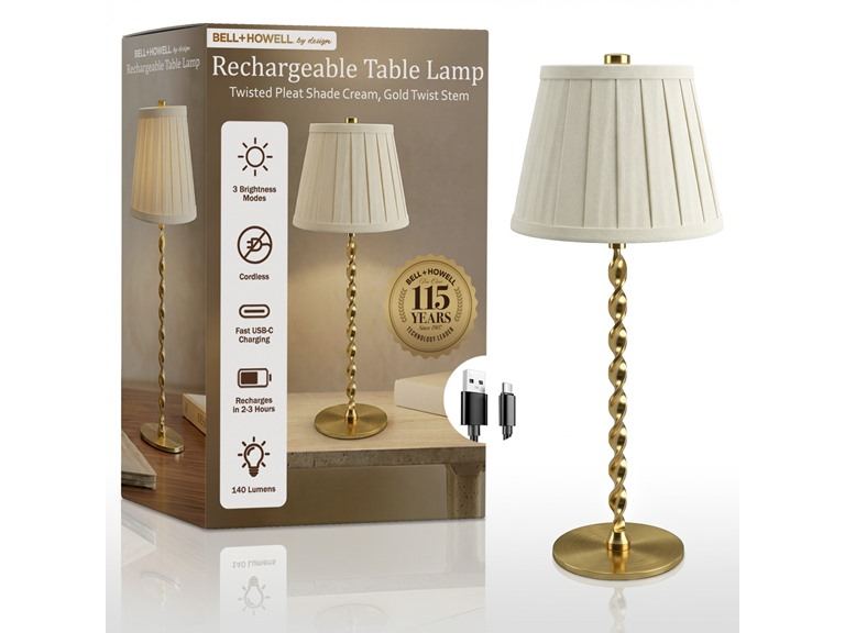 Twist Stem Wide Pleated Lamp