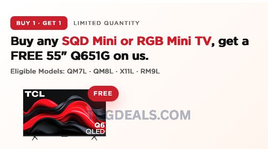 FREE 55" TCL Q651G QLED TV W/ QUALIFYING ORDER 🚨