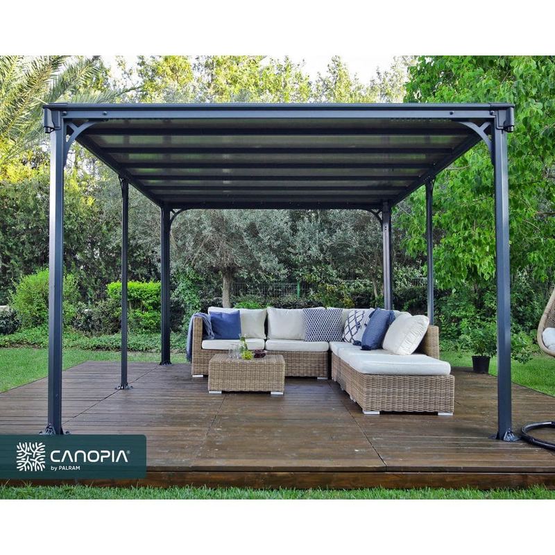 CANOPIA by PALRAM - Milano 10 ft. x 14 ft. Gray/Bronze Outdoor Hard Top Gazebo