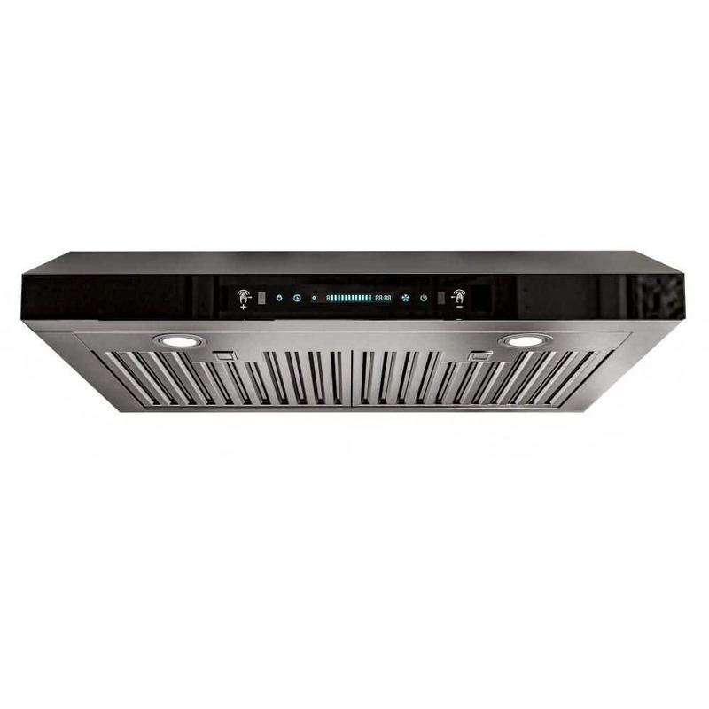 Airmeet - 30 in. 900 CFM Ducted Under Cabinet Gesture Control Range Hood in Black Glass with 2 LED Lights