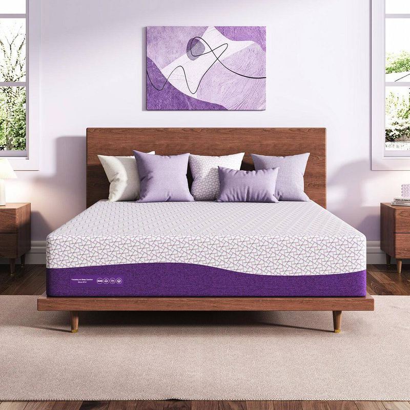 Sersper - King Size Medium Firm Bamboo Charcoal Hybrid Gel Memory Foam Smooth Top 12 in. Bed-in-a-Box Mattress
