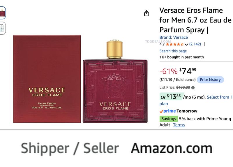VERSACE EROS FLAME 6.7 OZ EAU DE PARFUM FOR UNDER $100