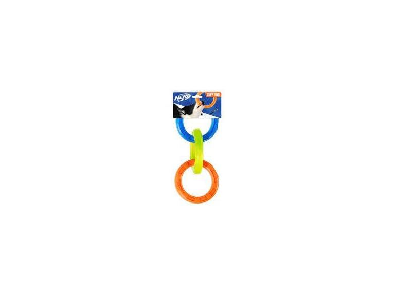 Nerf Nerf Dog 10.5in TPR 3 Ring Tug -