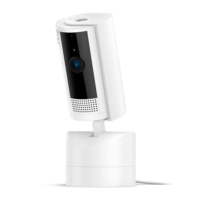 Ring - Pan-Tilt Indoor Cam Plug-in Security Camera with 360° Horizontal Pan Coverage, Live View and Two-Way Talk, White