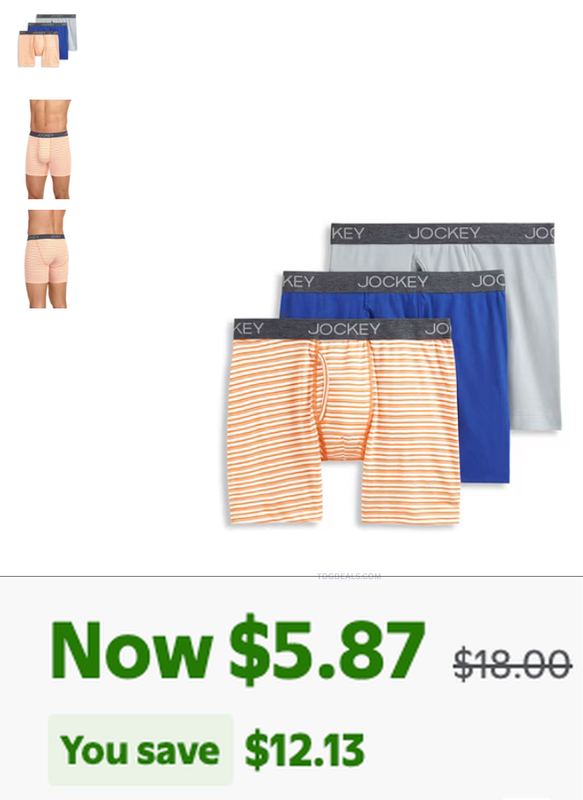$18 JOCKEY BOXER BRIEFS 3-PACK NOW $5.87