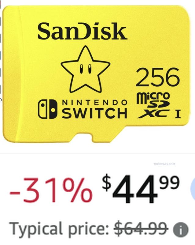 $44.99 SANDISK 256GB SWITCH MICROSD CARD