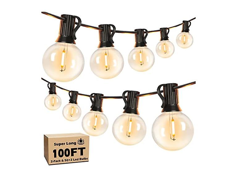 73% OFF: 100FT LED Outdoor String Lights Patio Light, 52 Bulbs