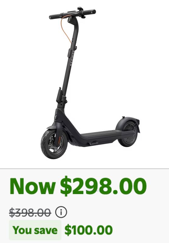 $398 SEGWAY DLX 2 PRO ELECTRIC SCOOTER FOR $298