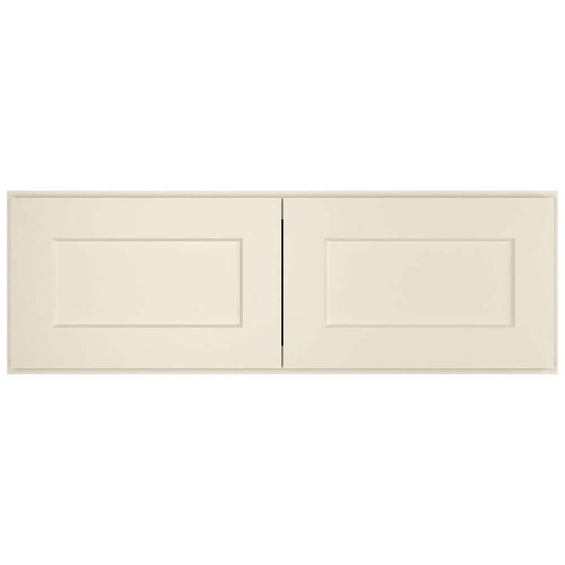 HOMEIBRO - 36-in. W x 24-in. D x 12-in. H in Shaker Antique White Plywood Ready to Assemble Wall Bridge Kitchen Cabinet 2 Doors
