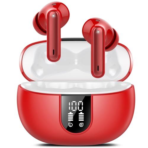 Ai Translation Earbuds Real Time No Subscription,164 Languages Translator Earbuds with 6 Translation Modes, Audio and Video Calls Translator Headphones,Audifonos Traductores Inglés Español,Deep Red