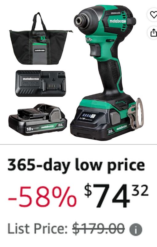 🚨 1-YEAR LOW PRICE ON METABO IMPACT DRIVER KIT